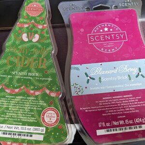 Scentsy Wax Bricks Blizzard Berry and Holly Jolly Cider - NEW